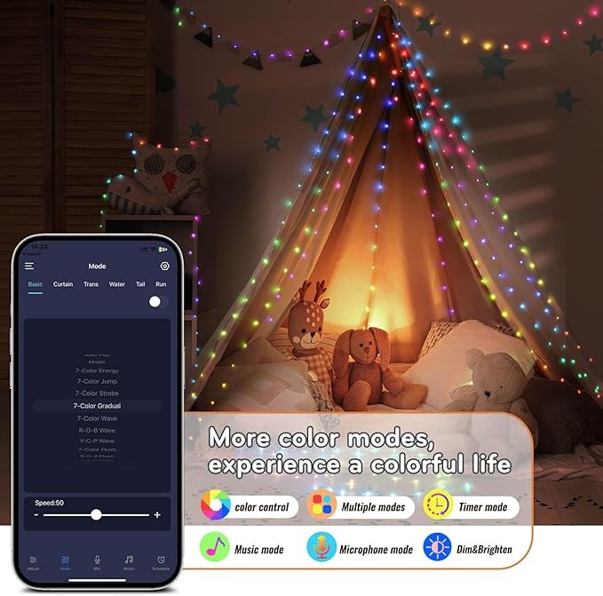 64ft/20M Fairy Strip Lights Remote & App Control
