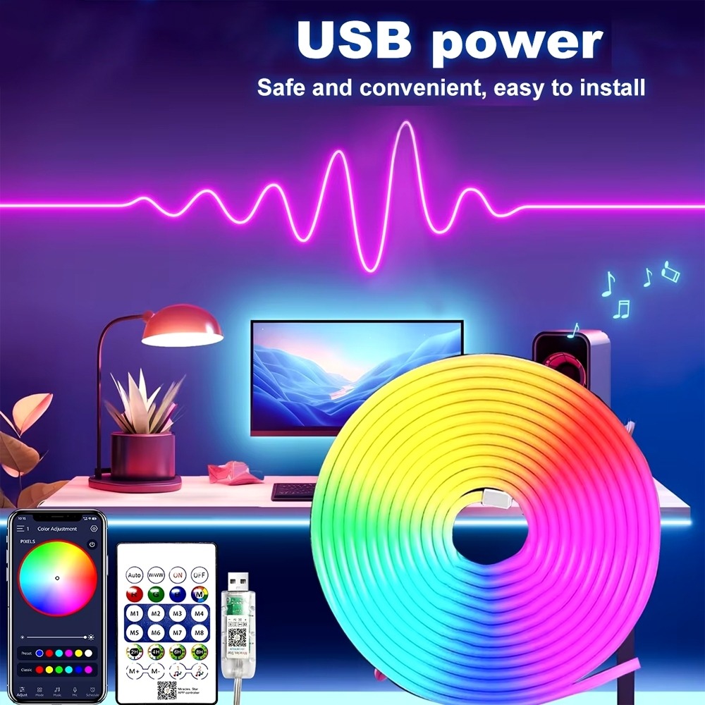 10 Meter RGB Neon Light with App & Remote Control