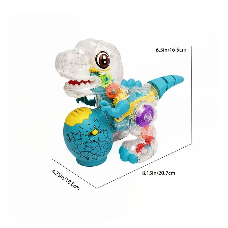 Transparent Dinosaur Toy，Can also be used for indoor decorative items，With Xuncai Lighting，Music and Auto Steering Function，Chri
